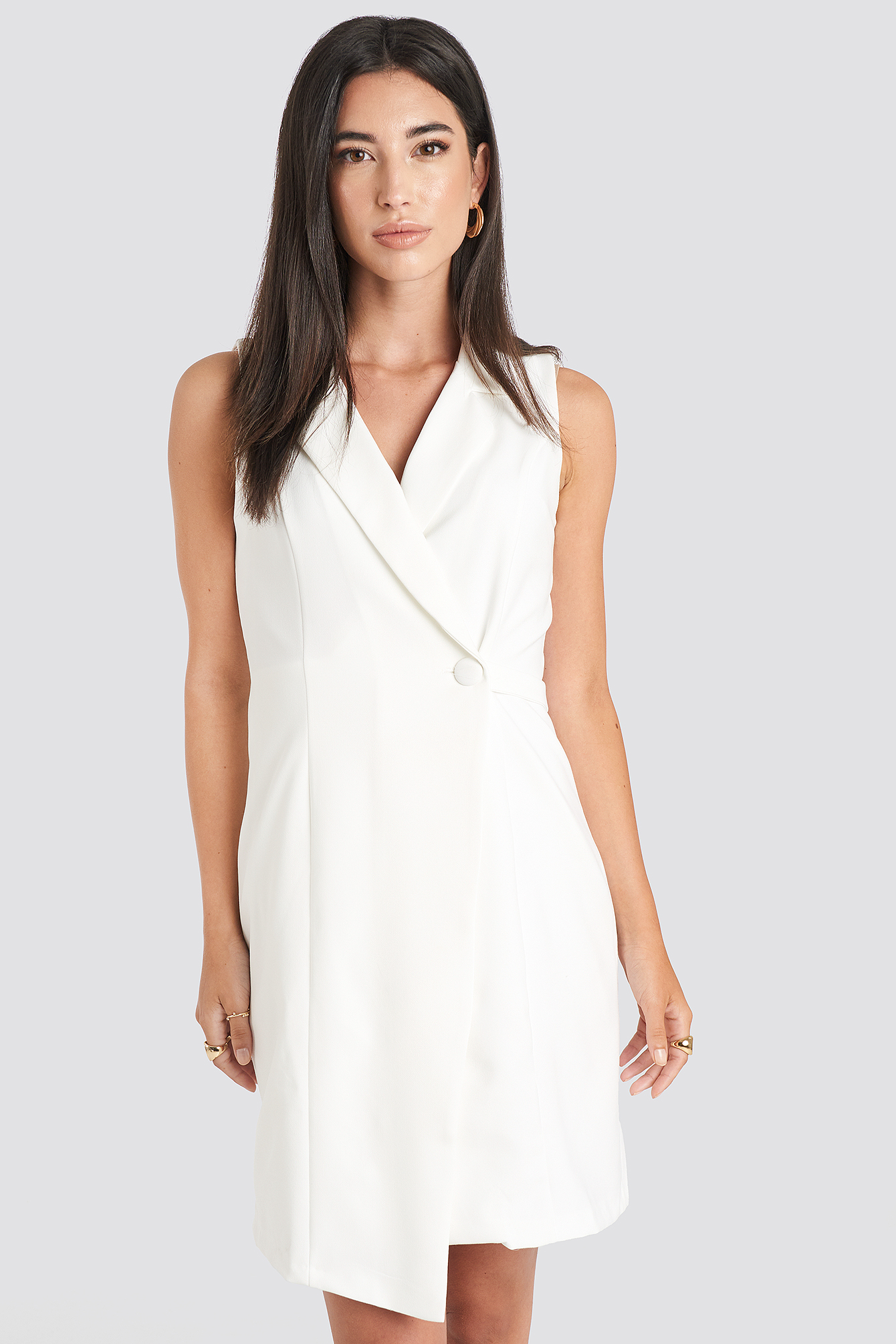 Sleeveless Blazer Dress White | na-kd.com